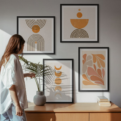 Wanddeko-set Abstrakte orange Formen