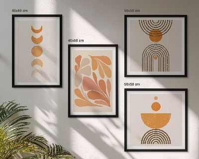Wanddeko-set Abstrakte orange Formen