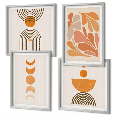 Wanddeko-set Abstrakte orange Formen