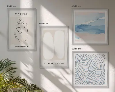Wanddeko-Set mit abstrakten Formen von Matisse