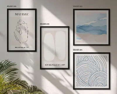 Wanddeko-Set mit abstrakten Formen von Matisse