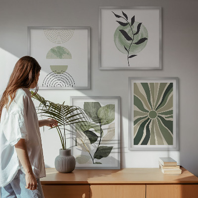 Polyptychon mit rahmen Geometrische Pflanzenformen