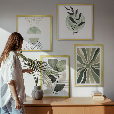 Polyptychon mit rahmen Geometrische Pflanzenformen