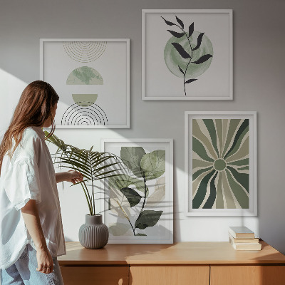 Polyptychon mit rahmen Geometrische Pflanzenformen
