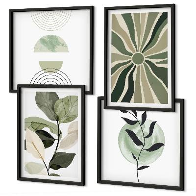 Polyptychon mit rahmen Geometrische Pflanzenformen