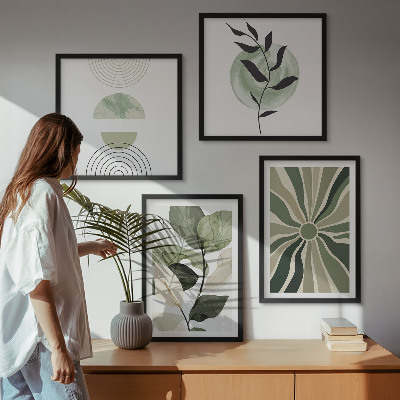 Polyptychon mit rahmen Geometrische Pflanzenformen