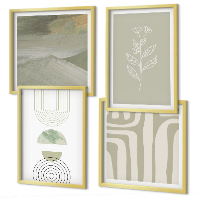 Wanddeko-set Geometrische Pflanzenmuster