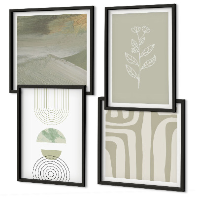 Wanddeko-set Geometrische Pflanzenmuster