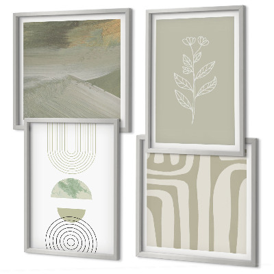 Wanddeko-set Geometrische Pflanzenmuster