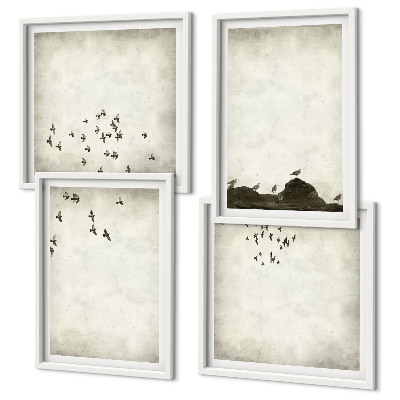 Wanddeko-set Minimalistische Vogelmalerei