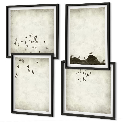 Wanddeko-set Minimalistische Vogelmalerei
