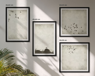 Wanddeko-set Minimalistische Vogelmalerei