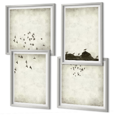 Wanddeko-set Minimalistische Vogelmalerei