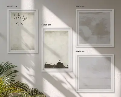 Textur eines Vogelschwarms als gerahmtes Polyptychon
