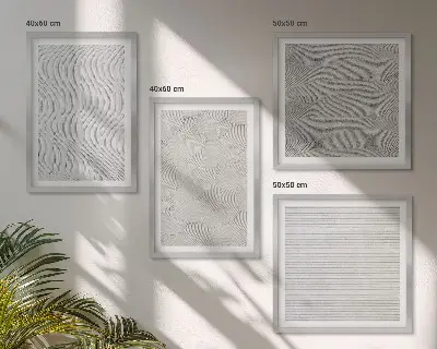Polyptychon Sandmuster geometrische Strukturen mit Rahmen
