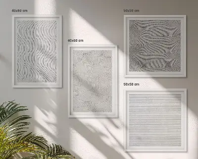 Polyptychon Sandmuster geometrische Strukturen mit Rahmen