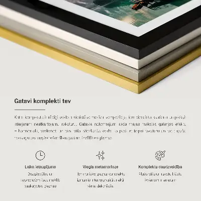Polyptychon Sandmuster geometrische Strukturen mit Rahmen