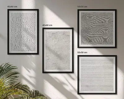 Polyptychon Sandmuster geometrische Strukturen mit Rahmen