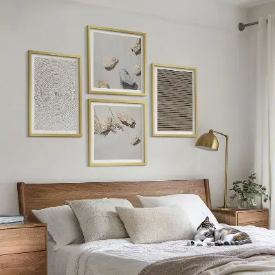 Wanddeko-Set natürliche Texturen mit Holz und Steinen