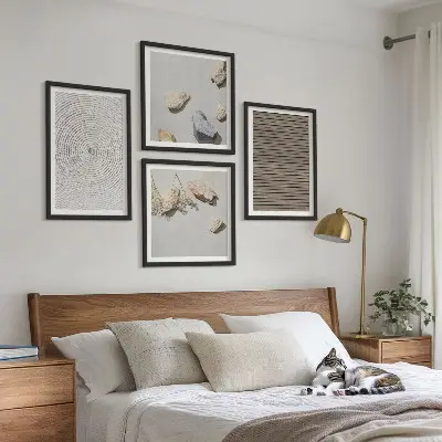 Wanddeko-Set natürliche Texturen mit Holz und Steinen
