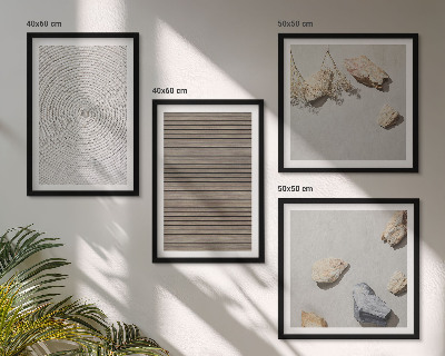 Wanddeko-set Natürliche Texturen Holz Steine