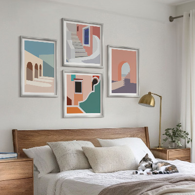 Wanddeko-set Minimalistische Pastellgrafiken