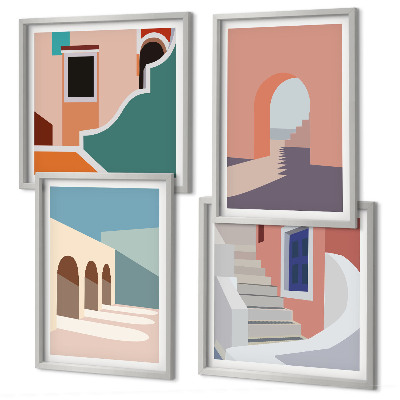 Wanddeko-set Minimalistische Pastellgrafiken