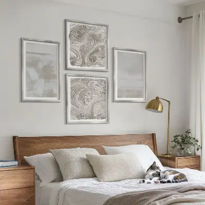 Polyptychon mit Rahmen in modernem Stil mit abgenutzten Texturen