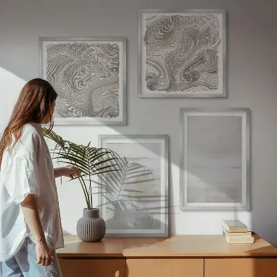 Polyptychon mit Rahmen in modernem Stil mit abgenutzten Texturen