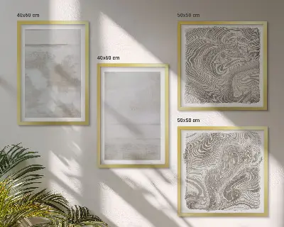 Polyptychon mit Rahmen in modernem Stil mit abgenutzten Texturen