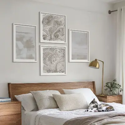 Polyptychon mit Rahmen in modernem Stil mit abgenutzten Texturen