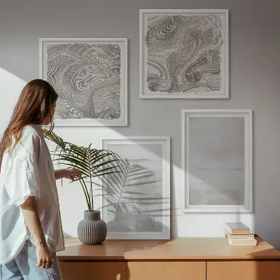 Polyptychon mit Rahmen in modernem Stil mit abgenutzten Texturen
