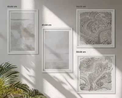 Polyptychon mit Rahmen in modernem Stil mit abgenutzten Texturen