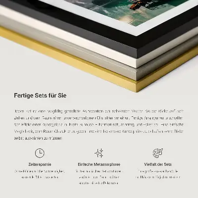 Polyptychon mit Rahmen in modernem Stil mit abgenutzten Texturen