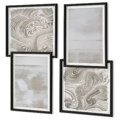 Polyptychon mit Rahmen in modernem Stil mit abgenutzten Texturen