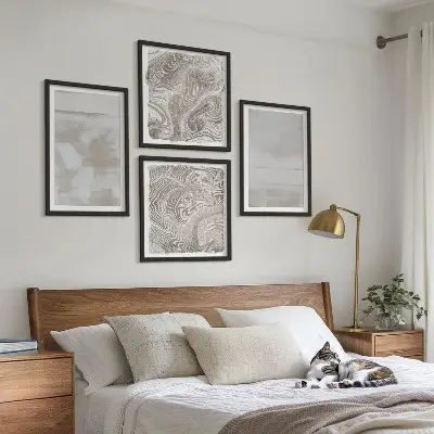 Polyptychon mit Rahmen in modernem Stil mit abgenutzten Texturen