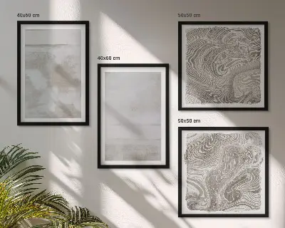 Polyptychon mit Rahmen in modernem Stil mit abgenutzten Texturen