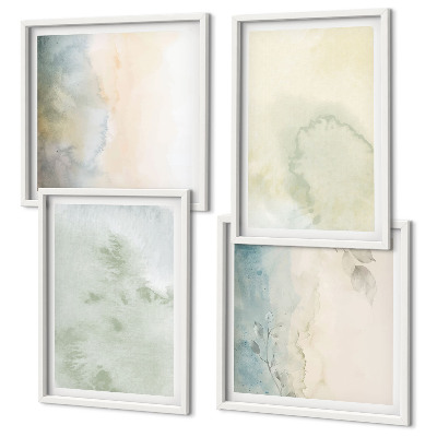Wanddeko-set Pastellfarbene Aquarell-Leinwandtextur