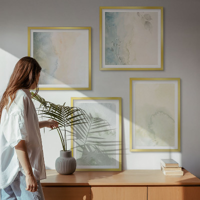 Wanddeko-set Pastellfarbene Aquarell-Leinwandtextur