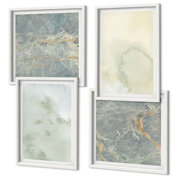 Wanddeko-Set mit Pastellfarben auf Aquarellleinwand