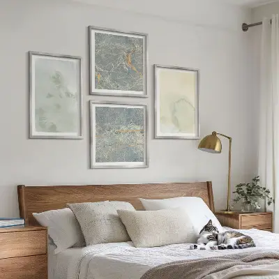 Wanddeko-Set mit Pastellfarben auf Aquarellleinwand