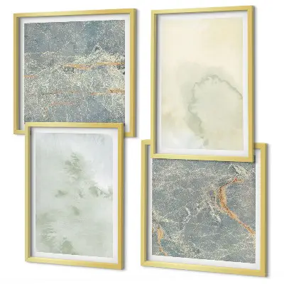 Wanddeko-Set mit Pastellfarben auf Aquarellleinwand