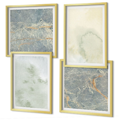 Wanddeko-set Pastellfarben auf Aquarellleinwand