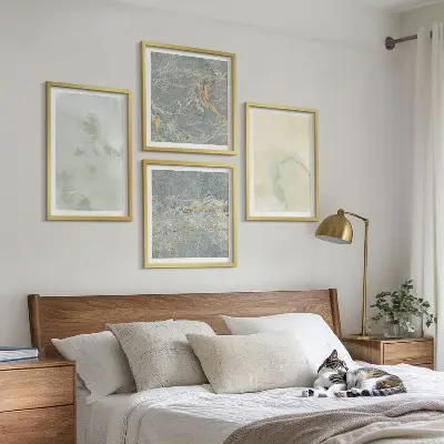 Wanddeko-Set mit Pastellfarben auf Aquarellleinwand
