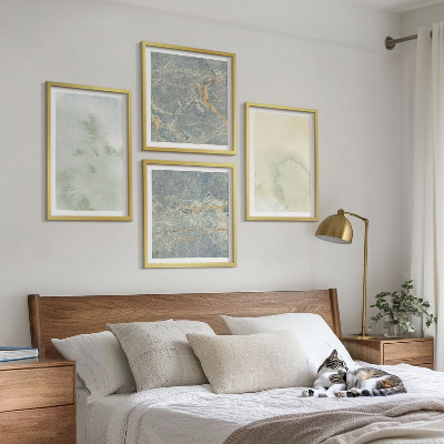 Wanddeko-set Pastellfarben auf Aquarellleinwand