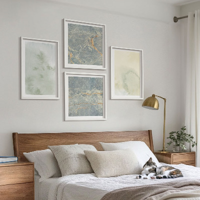 Wanddeko-set Pastellfarben auf Aquarellleinwand