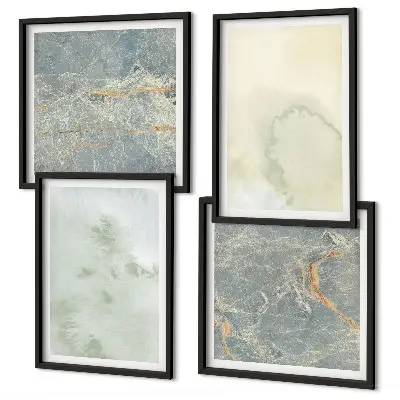 Wanddeko-Set mit Pastellfarben auf Aquarellleinwand