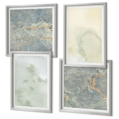 Wanddeko-Set mit Pastellfarben auf Aquarellleinwand
