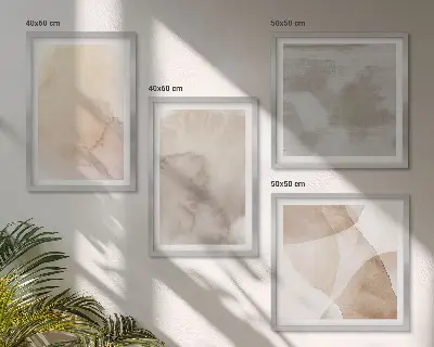 Warme Aquarell-Pastelltexturen als gerahmtes Polyptychon