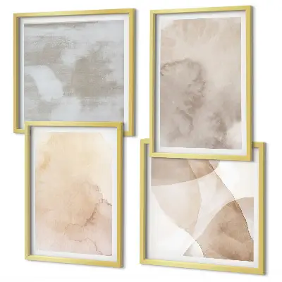 Warme Aquarell-Pastelltexturen als gerahmtes Polyptychon